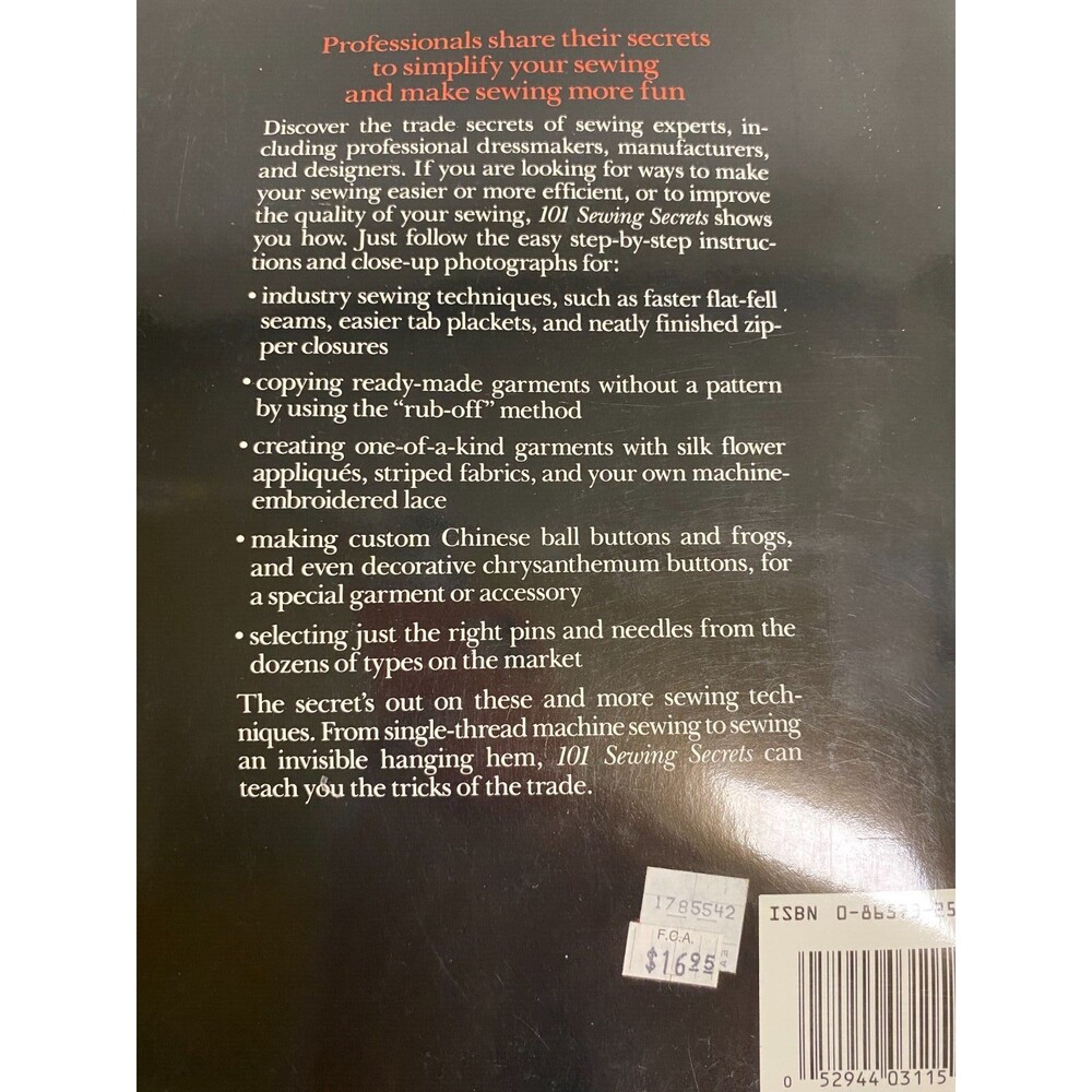 Singer 101 Sewing Secrets Book Sewing Reference Library - Picture 6 of 6